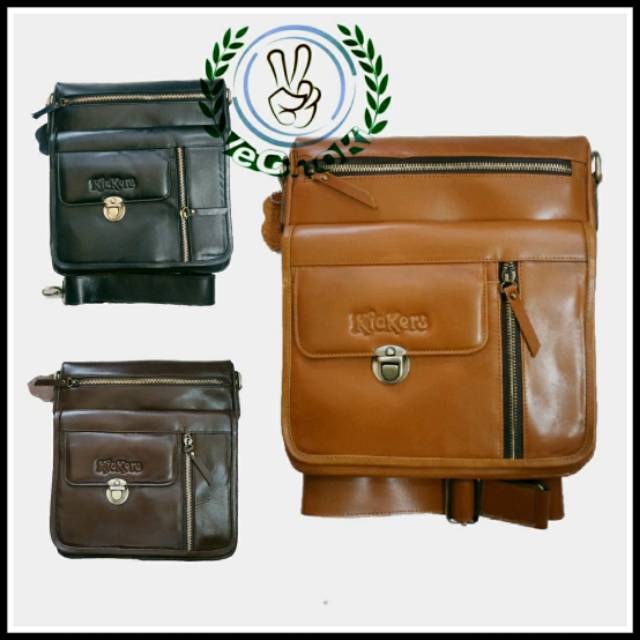 Tas Selempang Pria Kulit Sapi Asli - Kickers TK320407