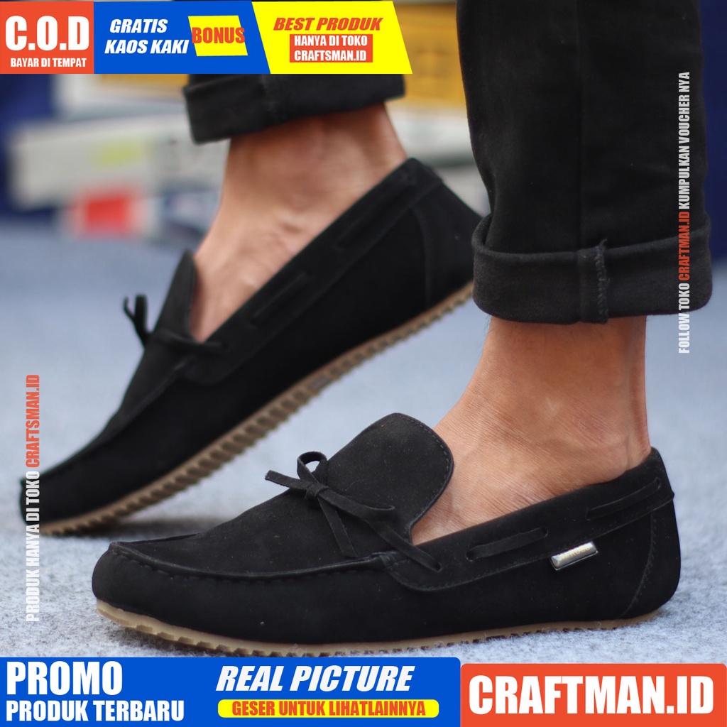 CELTIX - Sepatu Slip On Pria Sepatu Casual Pria Slop Sepatu Slip Antislip Kerja Kantor Cowo/Cowok Sepatu Kasual Semi Formal Kuliah Kondangan Gaya Santai Keren