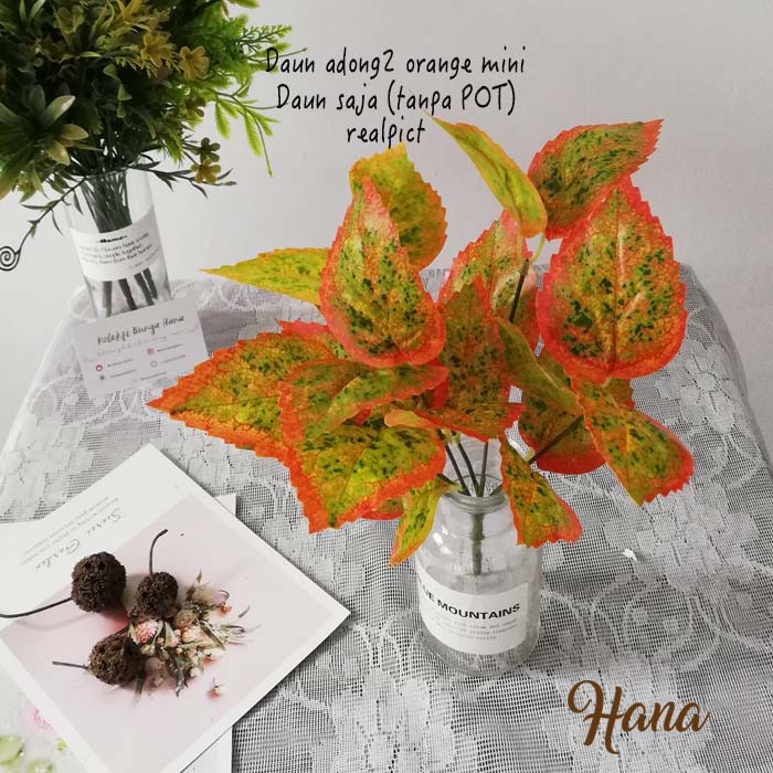 Daun plastik artificial/daun plastik orange artificial