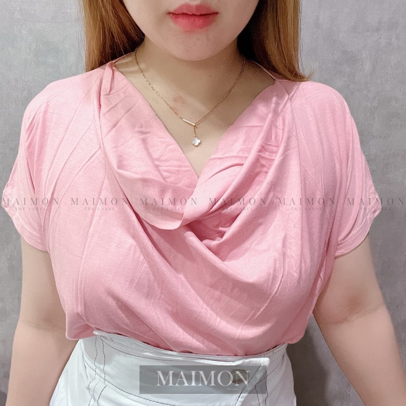 Ruched Short Sleeve Blouse | Atasan Wanita Korean Fashion | Maimon Grosir