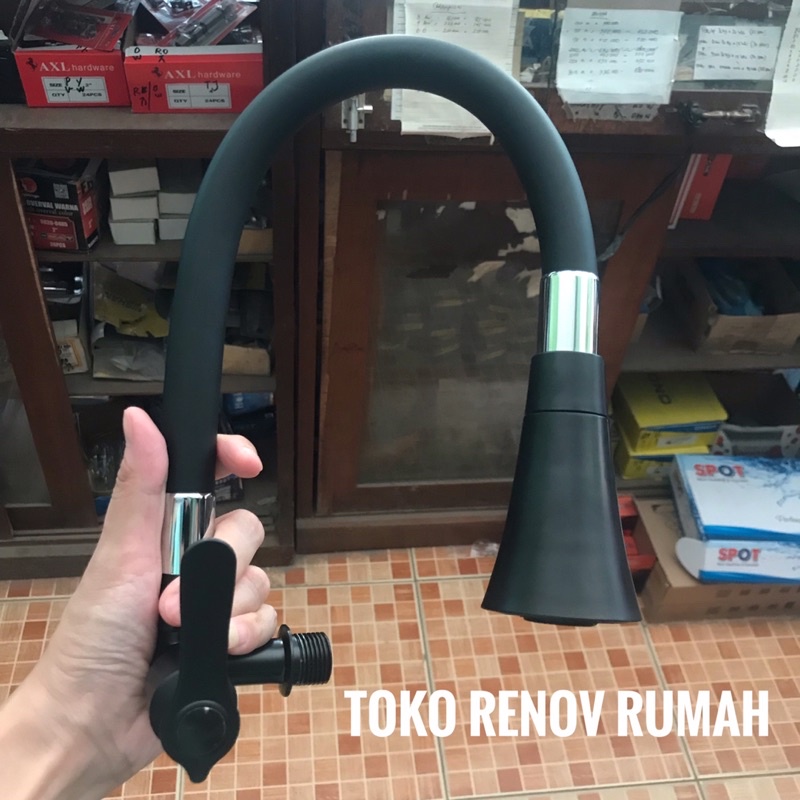 kran cuci piring fleksible hitam/ keran angsa hitam/ kran dapur hitam/ kran cuci piring hitam flexib