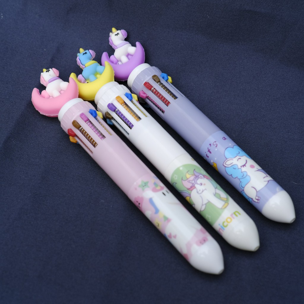 PEN CETEK 10 WARNA UNICORN BOLPEN UNICORN IMPORT PULPEN LUCU PERALATAN SEKOLAH ALAT TULIS UNICORN!!!