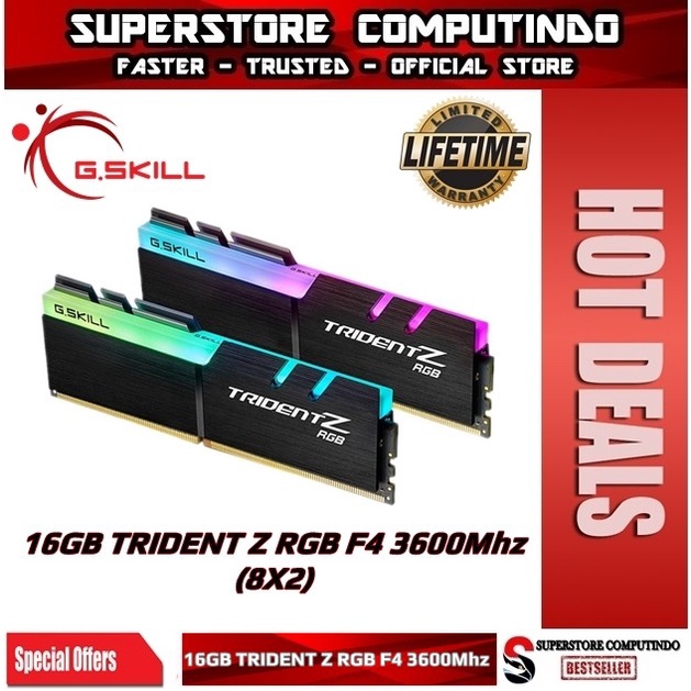 RAM G.Skill Trident Z RGB DDR4 16GB (2x8) 3600Mhz -F4-3600C19D-16GTZRB