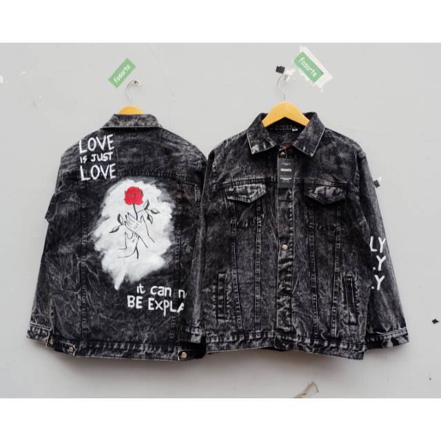 Jacket Denim Lukis Kode Rose - Fosarte