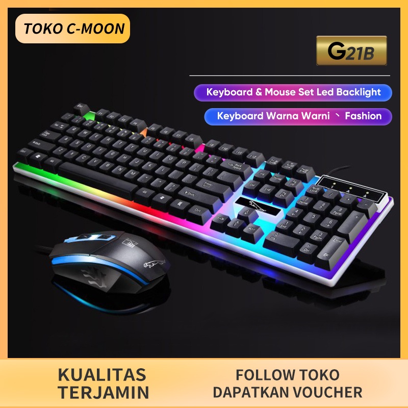 Fullset new Keyboard Dan Mouse Gaming PC Full Set LED RGB Waterproof keyboard komputer For PC Laptop