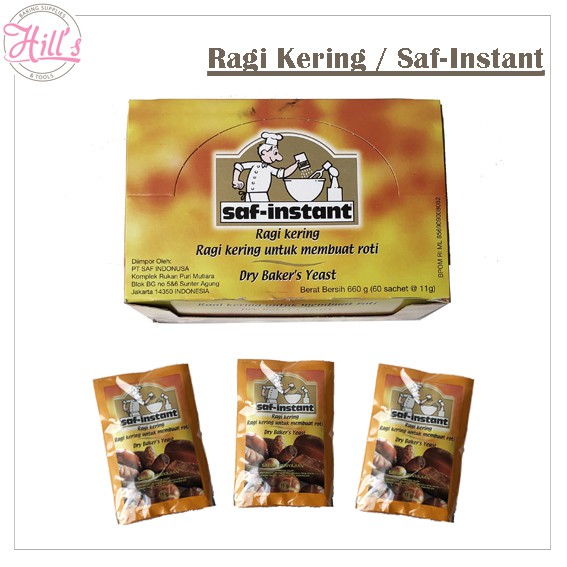 Jual RAGI KERING SAF INSTANT SACHET 11 GR / 4 x 11GR / INSTAN DRY YEAST