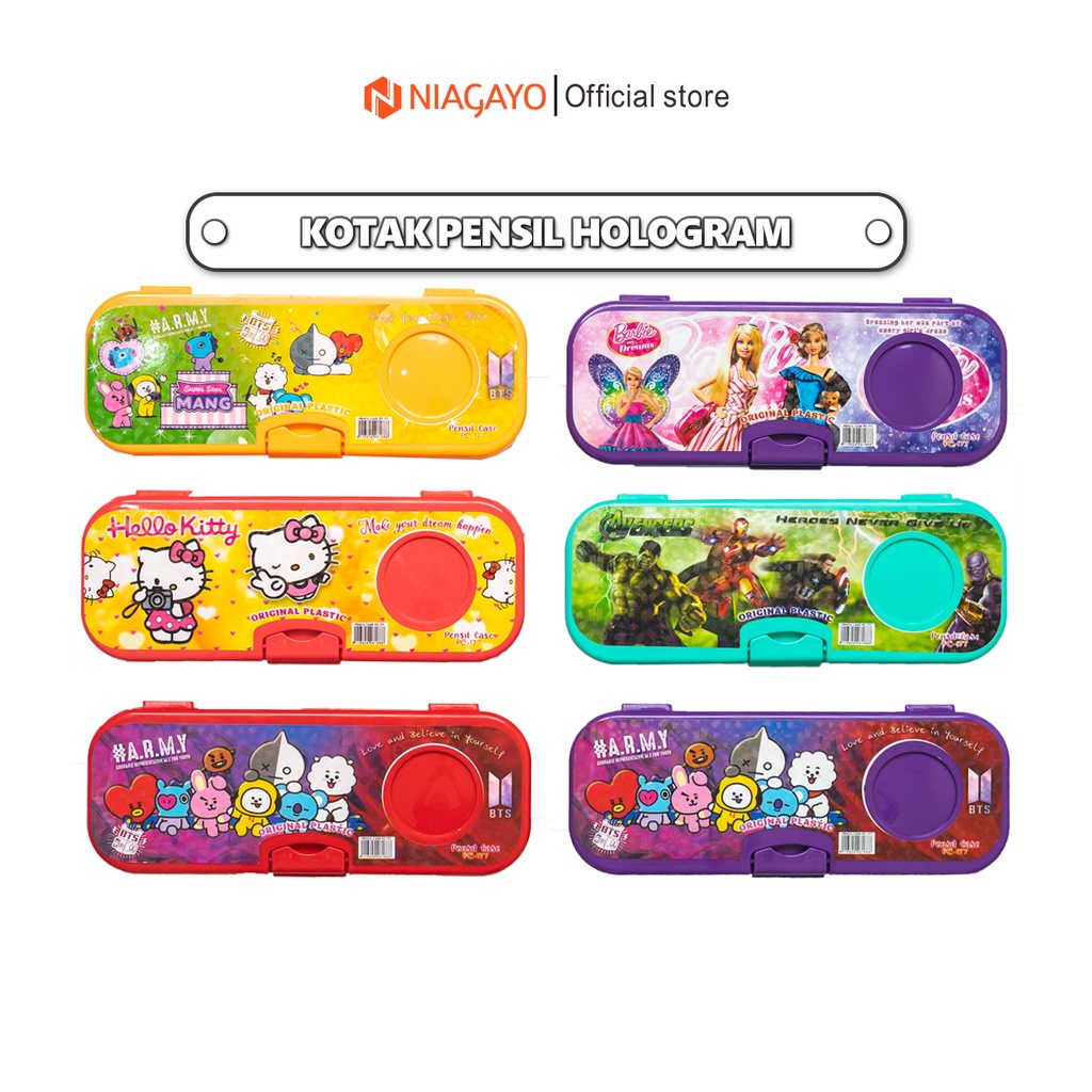 

Kotak Pensil Hologram Lucu Motif Karakter Kartun Lucu Full Colour