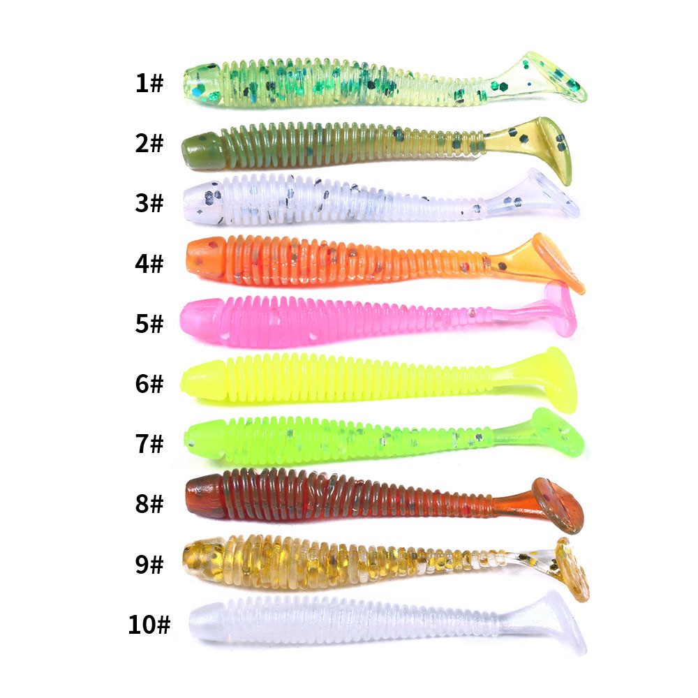 Wholesale HENGJIA 100pcs Silicone Worms Soft Baits 5cm 0.7g Jigging Wobblers Fishing Lures Artificial Swimbaits For Bass Carp Tackle