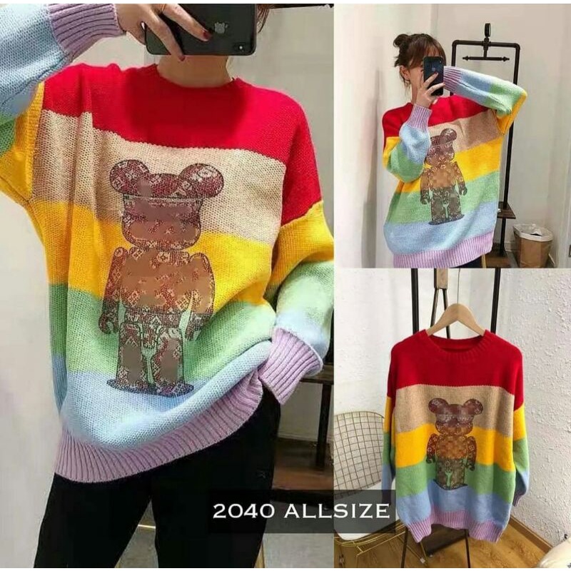 SWEATSHIRT LV BEAR SEQUIN