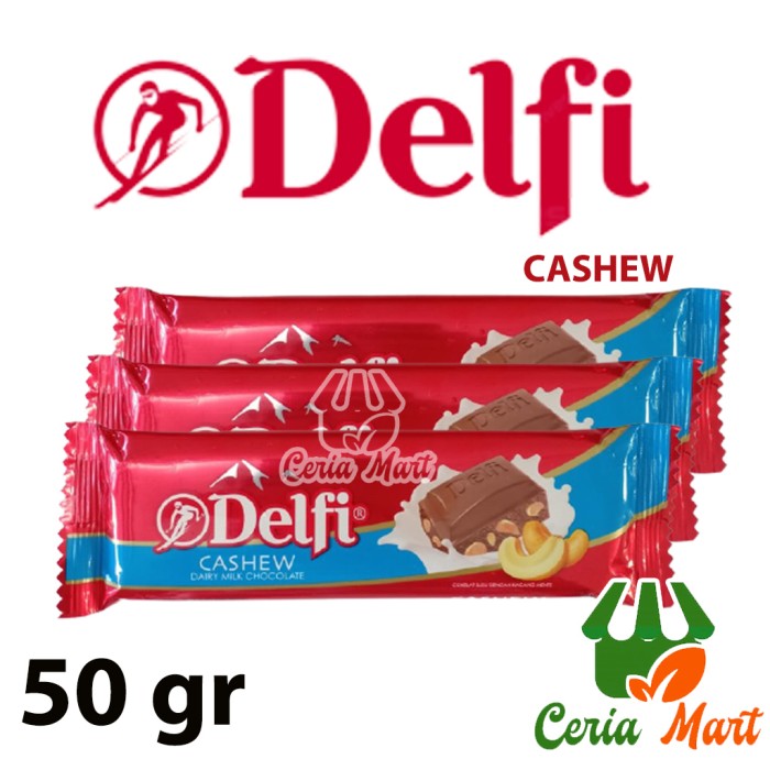 

Coklat Batang Delfi Dairy Milk Cashew 50 gr - Cokelat Kacang Mede Mete