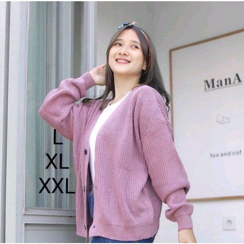LD 100/110/120/130 CARDIGAN RAJUT JUMBO WANITA MURAH / KARDIGAN BIG SIZE