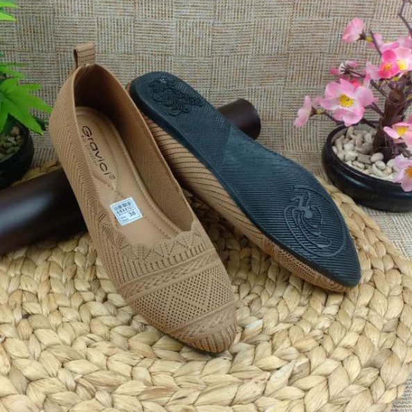 GRAVICI - Sepatu Flat Rajut Import Wanita Elegan DO-29