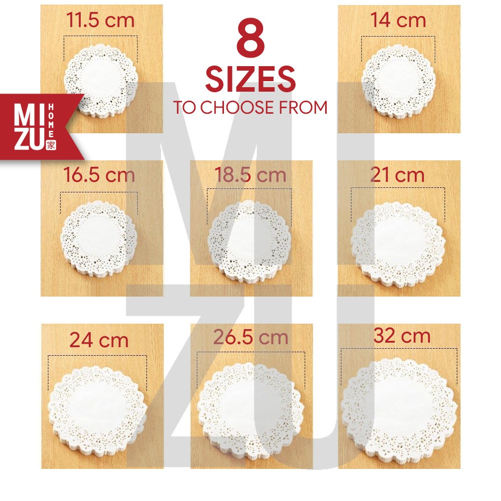 MIZU CAROUSEL 150PCS Tatakan Alas Kertas Piring Toples Kue Gorengan Paper Dolly-4
