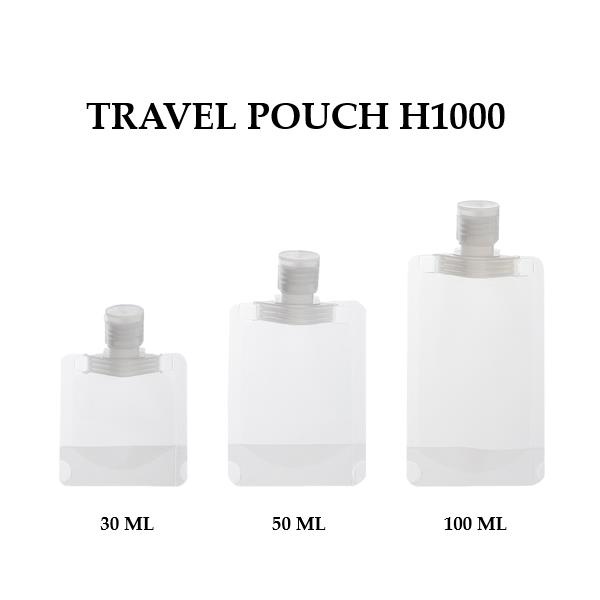 Grosir - H1000 Refillable Shampoo Soap Lotion Liquid / Travel Pouch Reusable / Pouch Transparan Fliptop