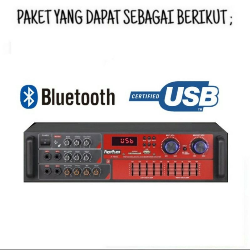 PAKET SOUND RESTO CAFE AMPLIFIER BLUETOOTH 6 TITIK GARANSI