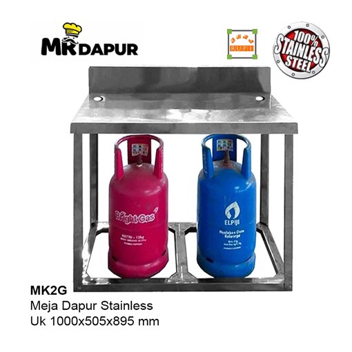 Meja Stainless Steel MrDapur MK2GT Rak Meja Kompor Dapur