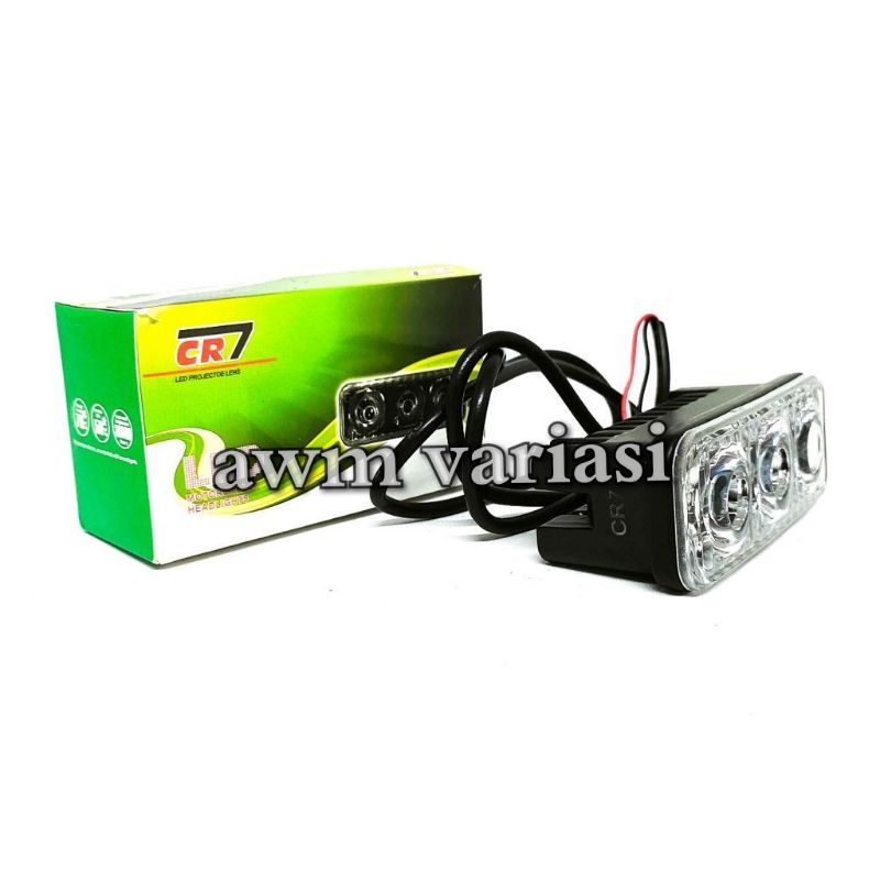 Lampu Tembak LED E03 Sorot Cree 3 Mata 9 Watt Kabut Motor Mobil E03R Worklight Foglamp Foglight