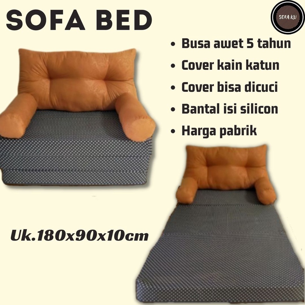 Kasur Lipat Busa Sofa Bed Lipat Kursi Lipat Lesehan Kasur Single Multifungsi Sofabed