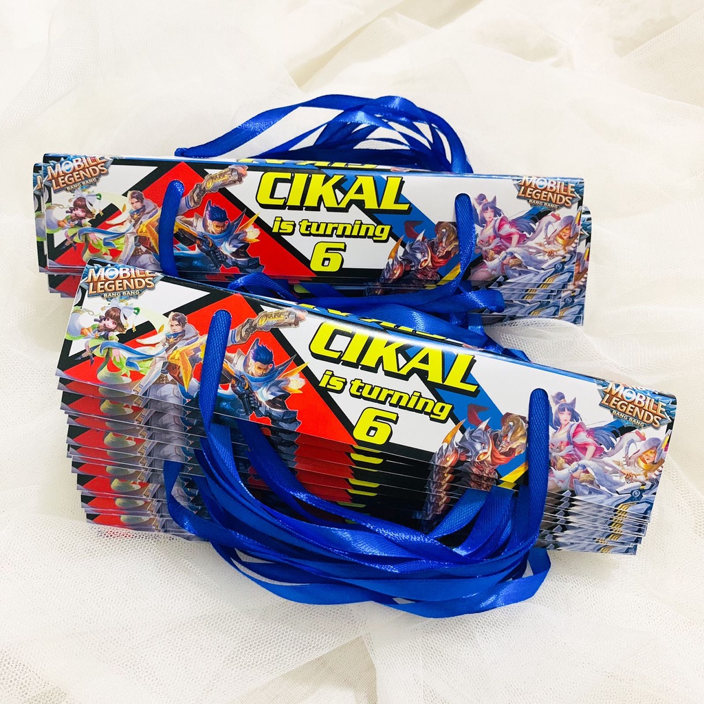 

Mobile Legend Game Label Snack Goodie Bag Birthday Kantong Souvenir Ulang Tahun / Hampers