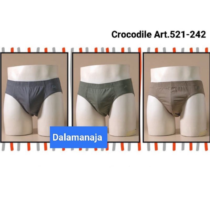 Crocodile Cd Pria KATUN BIG SIZE Brief Art.521-242 Sekotak Isi 3 pcs Original