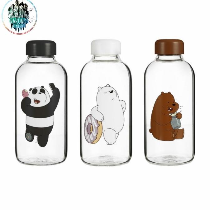 Jual Miniso We Bare Bears Glass Bottle Botol Minum Karakter Ml