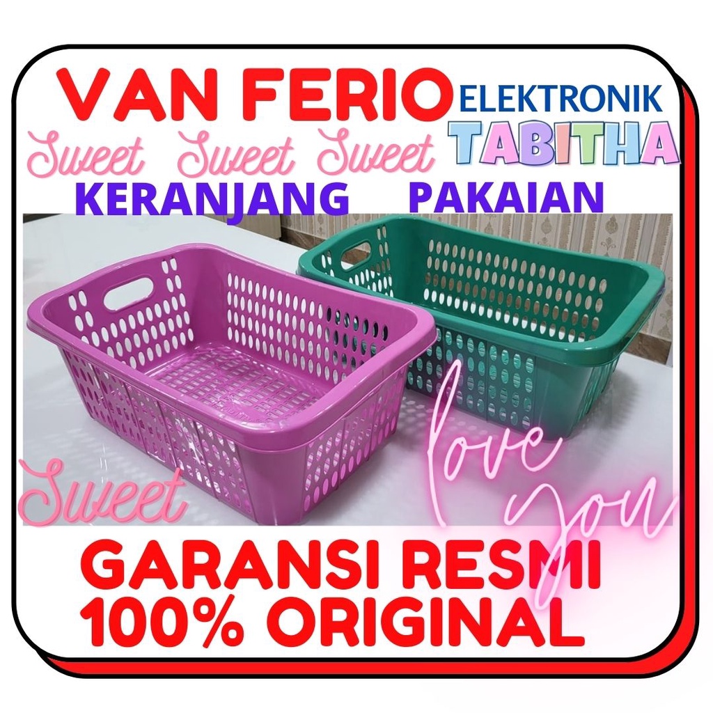 Keranjang Pakaian / Baju Plastik Segi TABITHA Medium Laundry Basket