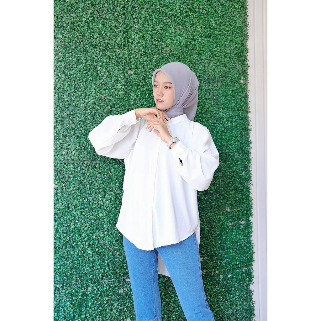 Gewa Kemeja Crinkle Oversized Olivia Shirt - Daily Blouse Oversize Polos - OLIVIA SHIRT KEMEJA WANITA OVERSIZED LINEN