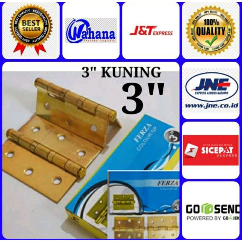 ENGSEL FERZA 3&quot; WARNA PUTIH  DAN KUNIN- ENGSEL JENDELA MURAH - ENGSEL PINTU BAGS