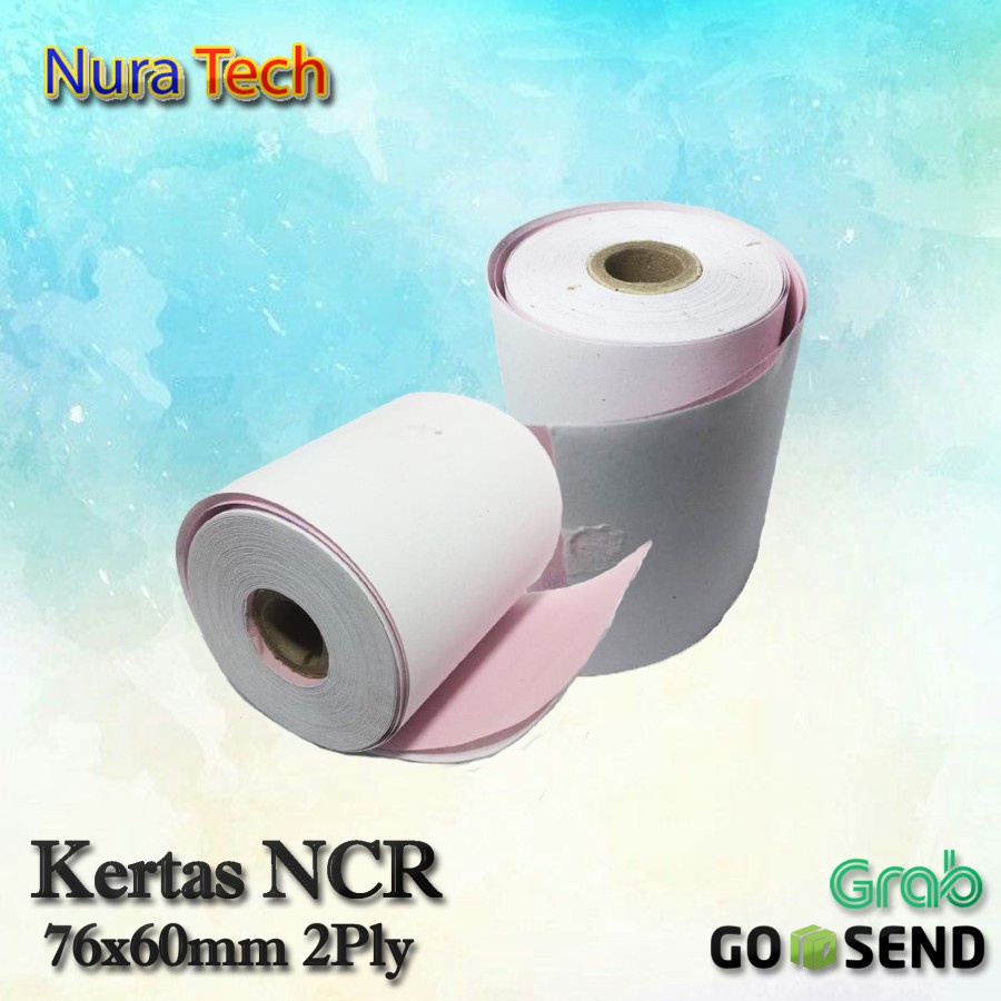 

Kertas NCR 76x60mm 2Ply 2 rangkap kertas nota pembayaran struck kertas printer dotmatrix