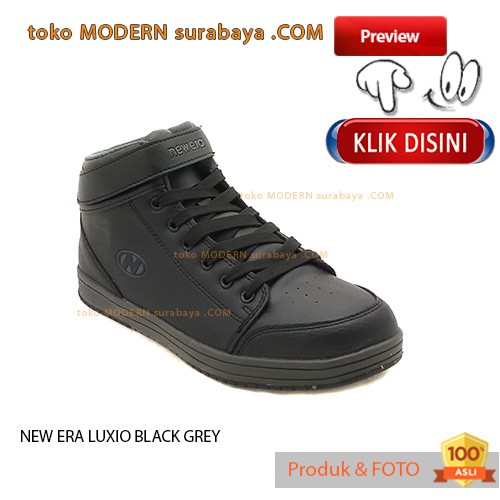 NEW ERA LUXIO BLACK D GREY sepatu sekolah boots casual
