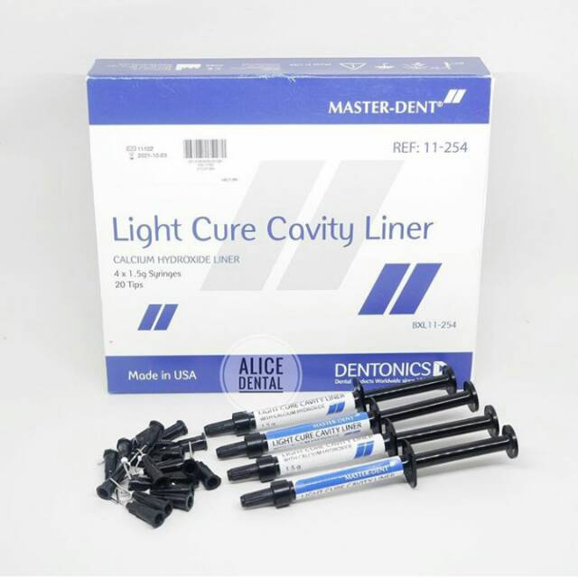 Light cure cavity liner / CaOH / Ca(OH)2 / kalsium hydroxide pulp capping