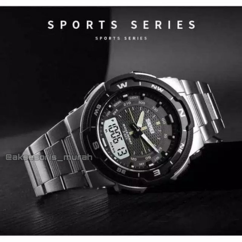 [COD] SKMEI 1370 ORIGINAL Jam Tangan Pria wanita Digital Analog tali besi import murah bergaransi