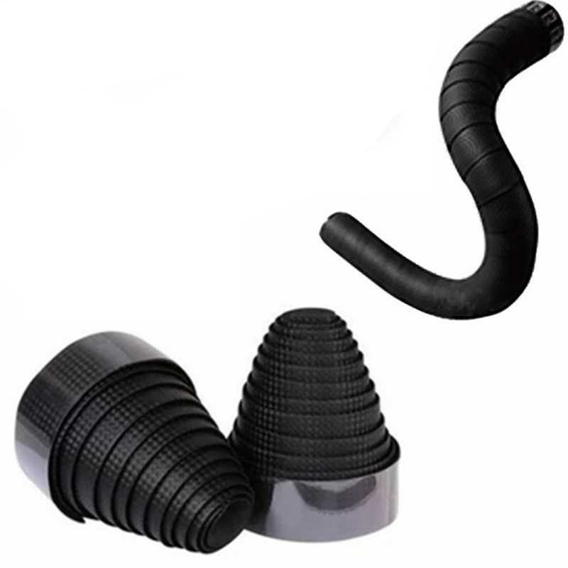 Bartape Hand Grip Bar Tape stang Sepeda Balap roadbike RB Fixie 2 Roll hitam motif carbon