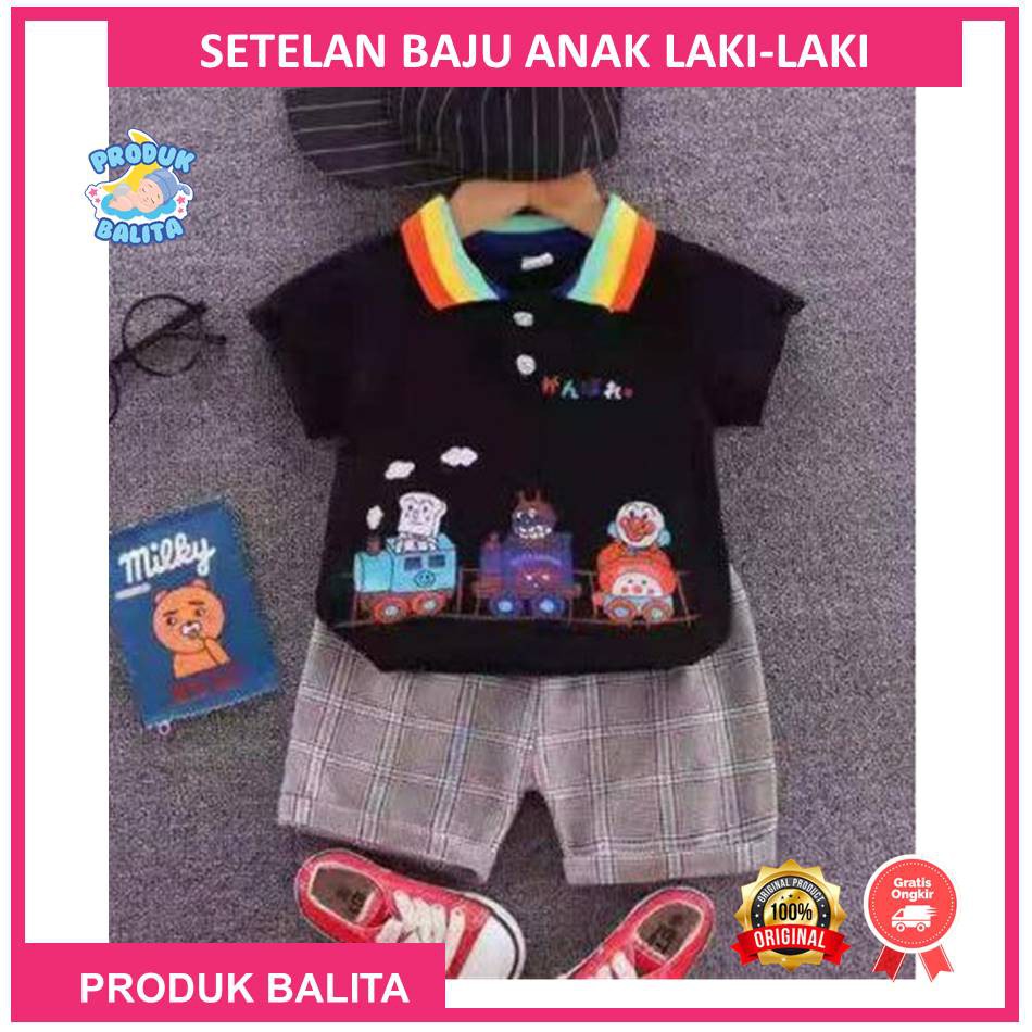 Set Baju Anak Laki-laki Setelan Kaos Anak Cowok Import Murah Berkualitas