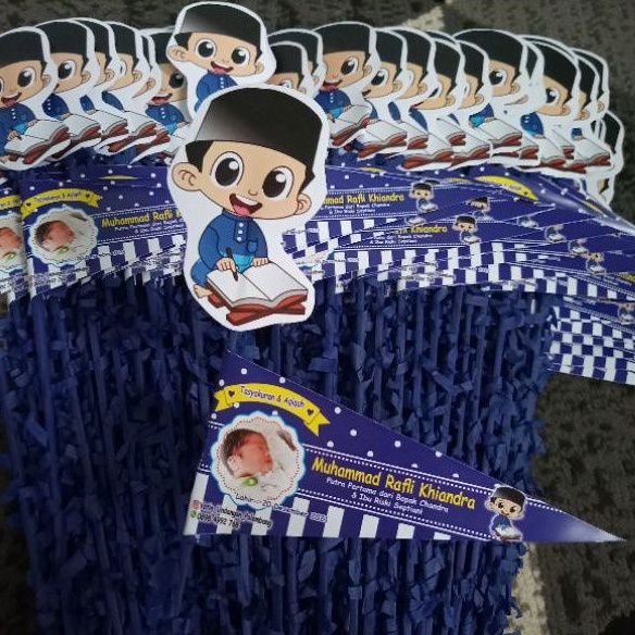 Bendera aqiqah karakter lucu