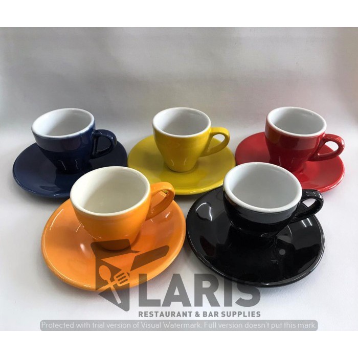 RB Cangkir Mini Kopi Espresso Keramik Warna 90ml Cangkir Cafe Restoran Unik