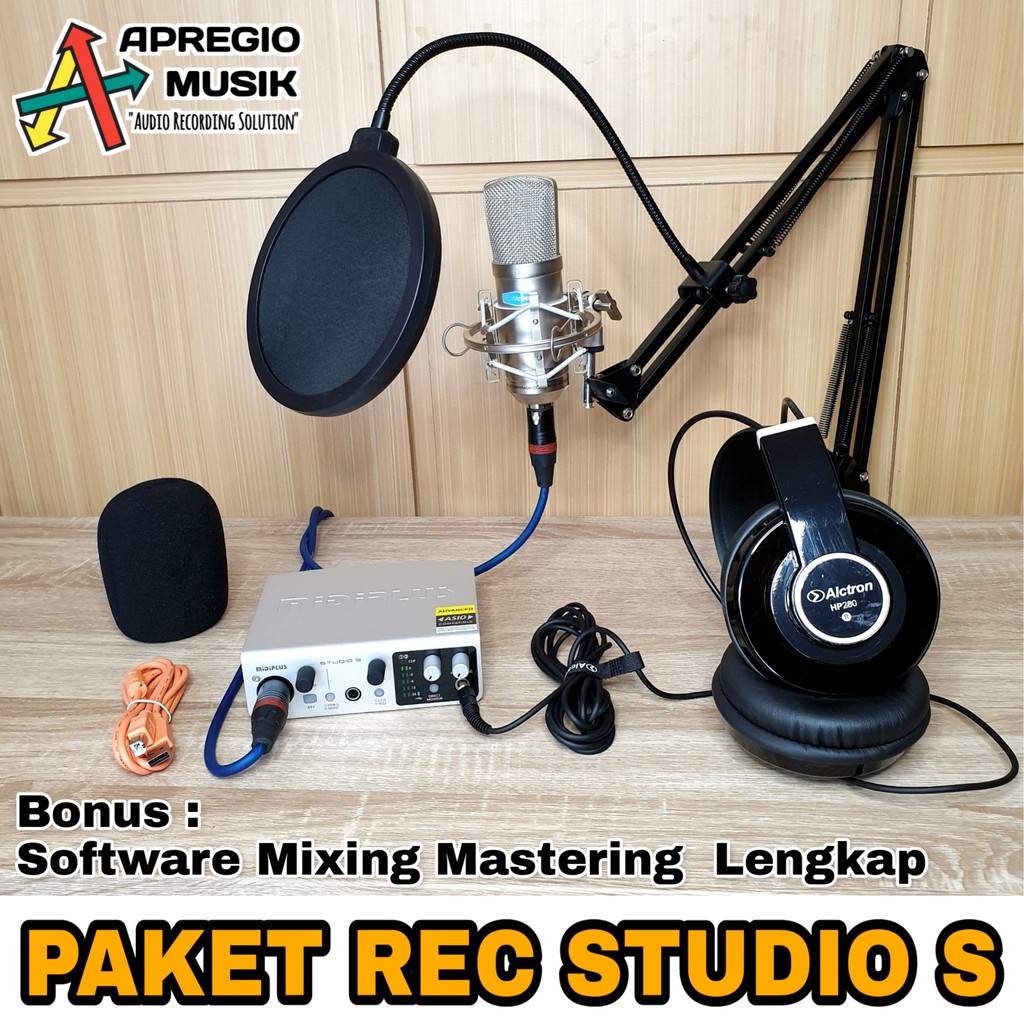 Paket Recording Midiplus Studio S MC001 HP280 lengkap Apregio Musik
