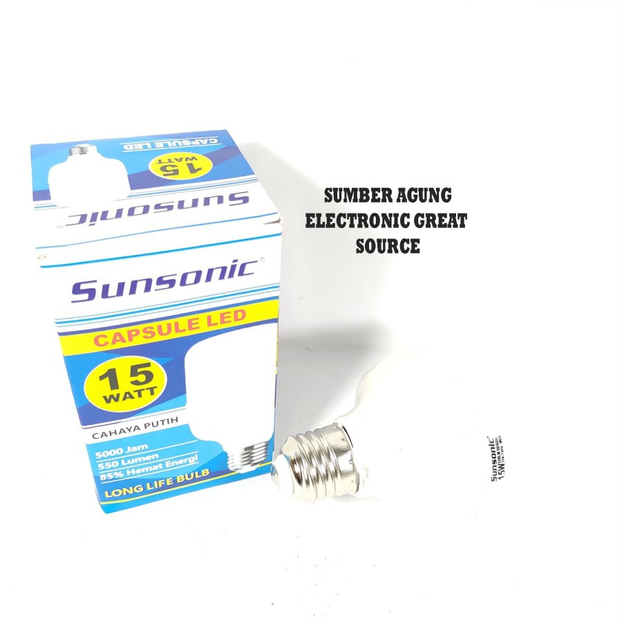 Sunsonic Capsule LED 15W Lampu Tabung Cahaya Putih 550 Lumen