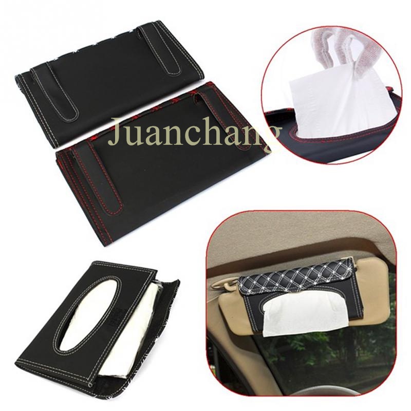 Set Kotak Tisu Gantung Bahan Kulit Untuk Sun Visor interior Mobil