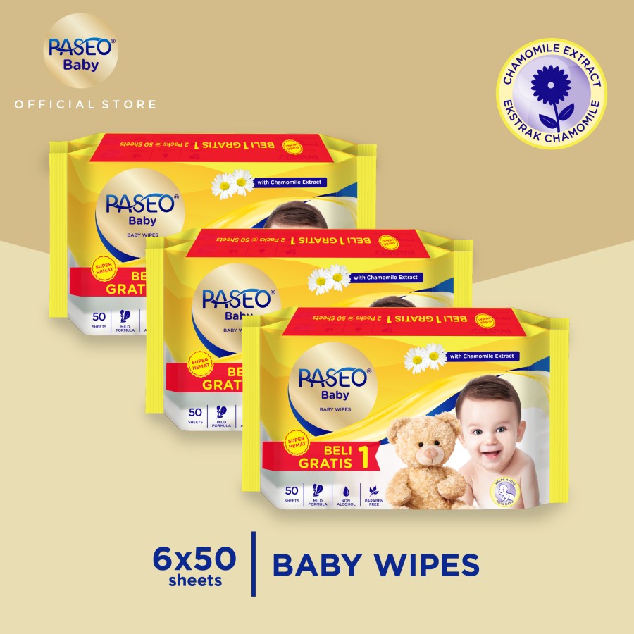 RC Tissue Basah Paseo Baby Wipes @50sheets