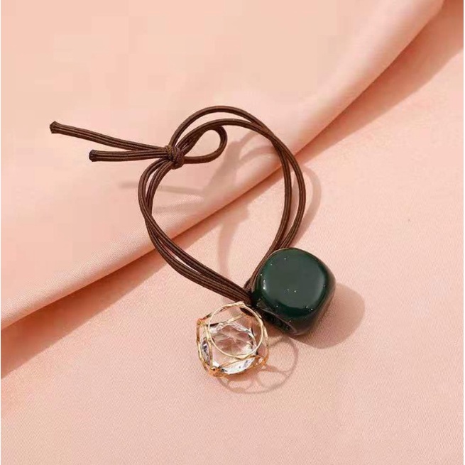 OSM JKT F5168 (1 PC ) Ikat Rambut Korea Geometri / Kuncir Rambut / Aksesories Rambut Wanita-Hijau