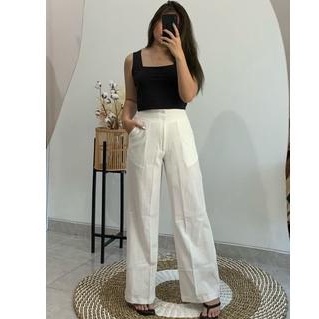 Zea pants / Celana kulot highwaist linen crinkle