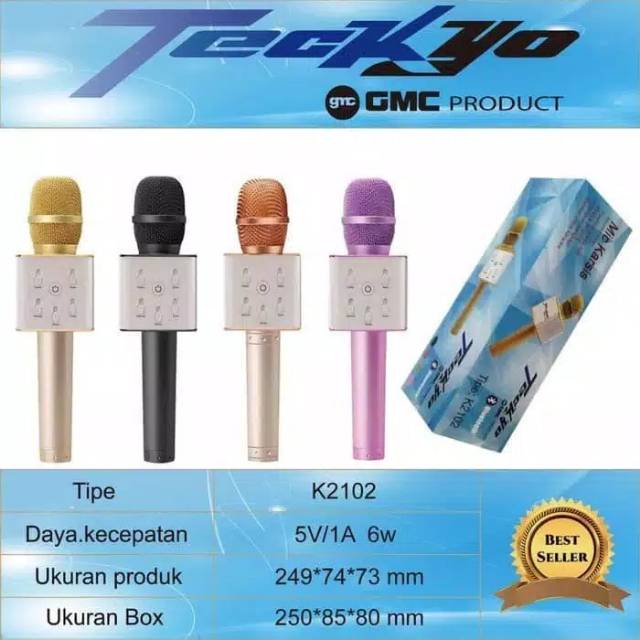 Mic Smule Teckyo GMC K2102 2105 2107 Microphone Bluetooth speaker Karaoke Narsis