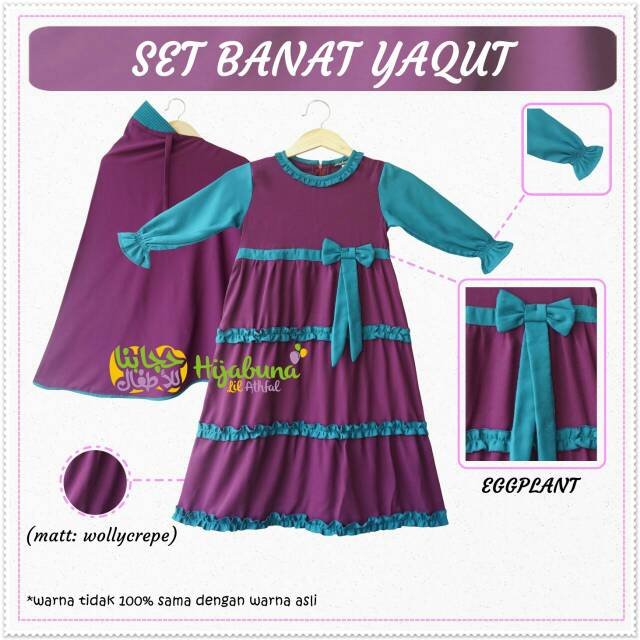 Diskon Gamis anak Hijabuna wollycrepe