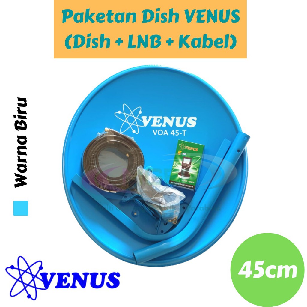 Dish Mini Venus 45 fullset lnb dan kabel Dish ODU Parabola Mini