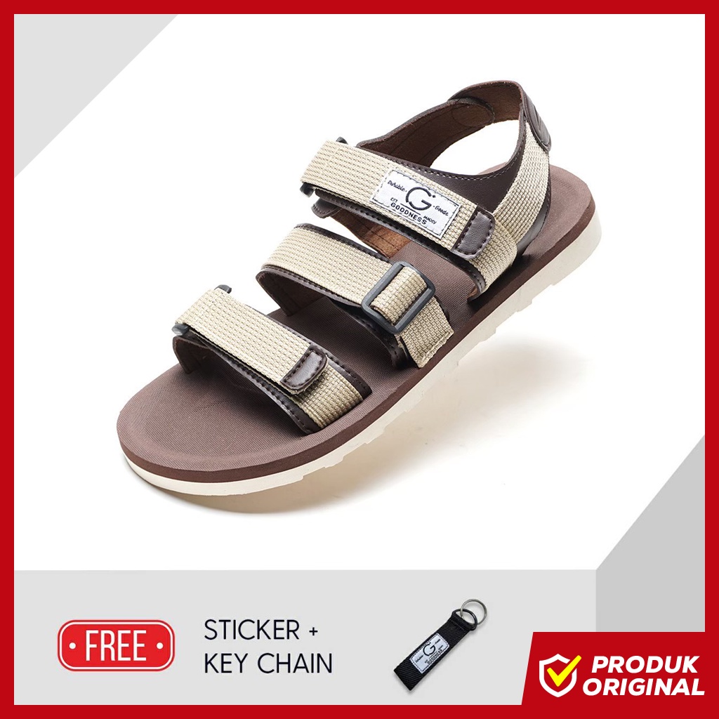 LUCK CREAM ORIGINAL x GOODNESS Sandal Casual Pria Sendal Outdoor Santai Gunung Hijack 3 Strap GDNS