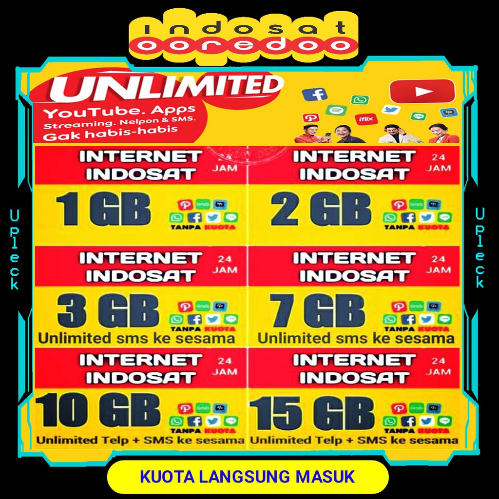 Kuota internet Indosat Freedom U UNLIMITED Apps im3 Tembak ...