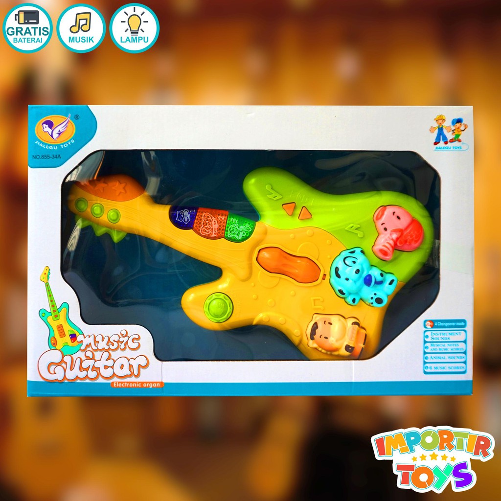 Mainan Musikal Anak Gitar Little Music Colourful Lucu 2 Warna