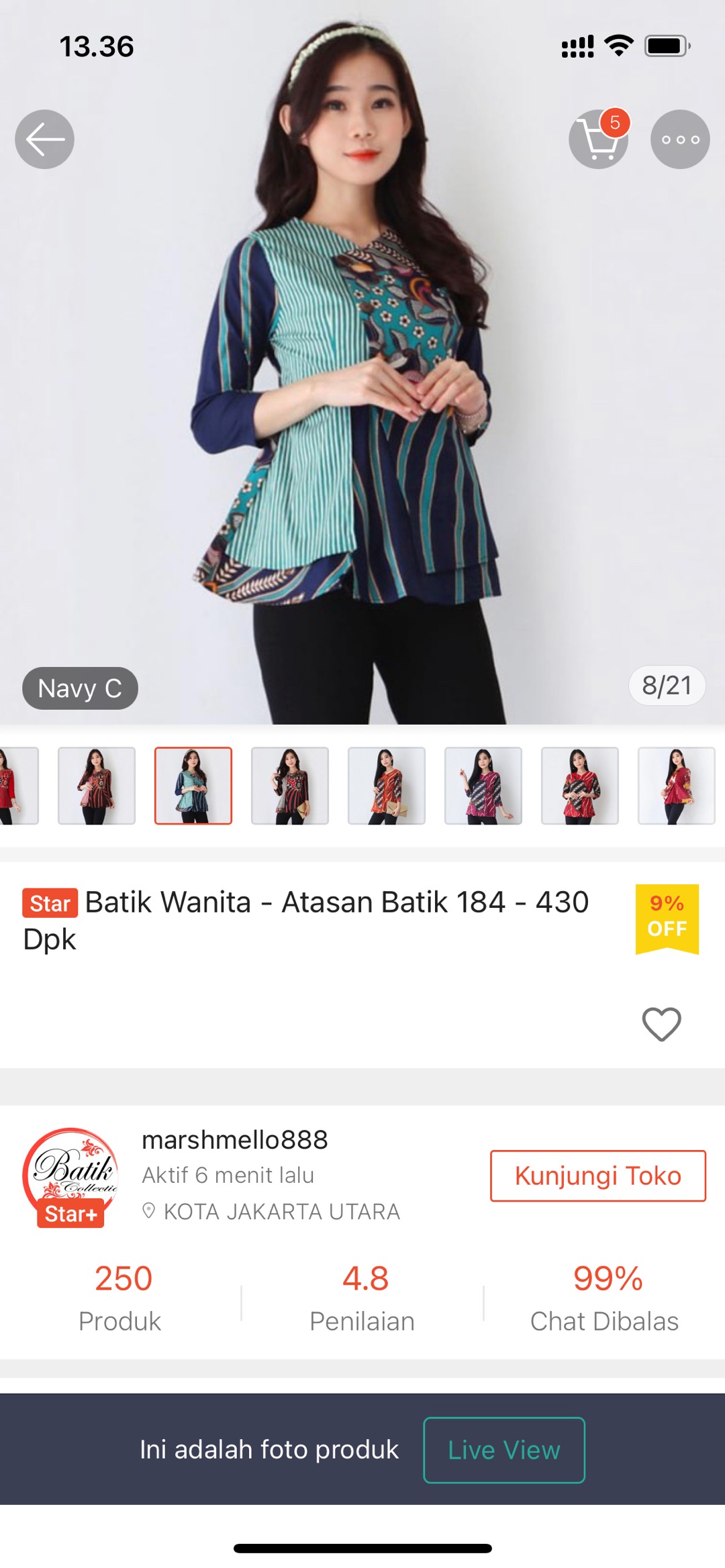 Batik Wanita - Atasan Blouse Batik Wanita Fashion Limited 584
