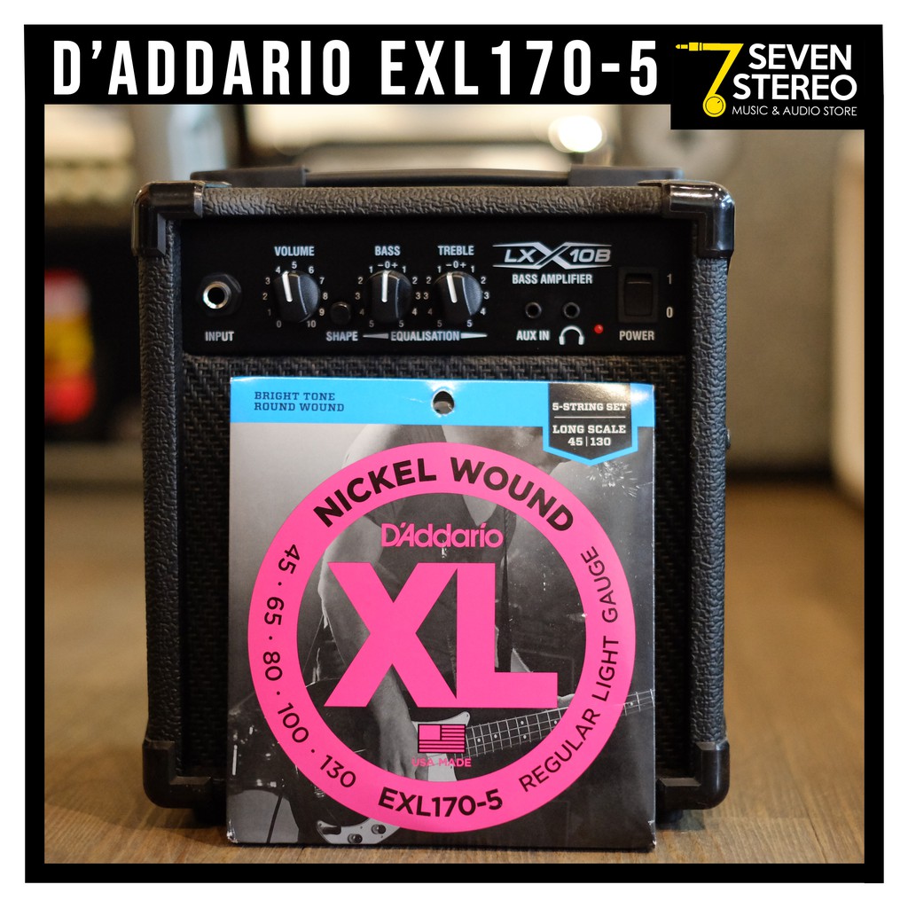 D'Addario EXL170-5 Nickel Wound Regular Light Gauge